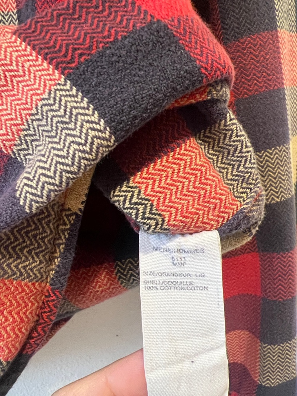Woolrich Men’s Red Black Tan Plaid Button-Down Shirt/Overshirt Size L - Picture 5 of 6